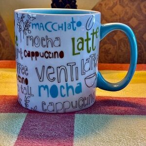 💙Starbucks Multicolor Coffee Mug with Blue Handle💙